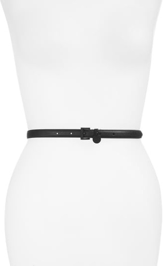 leather crisscross skinny belt