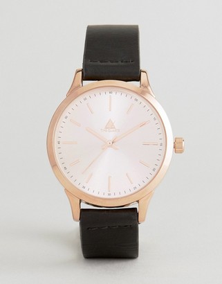ASOS Interchangeable Watch In Black And Rose Gold