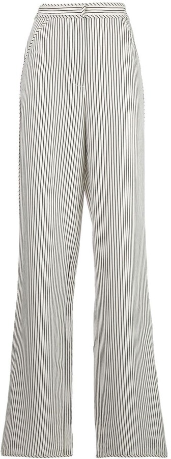black and white striped pajama pants