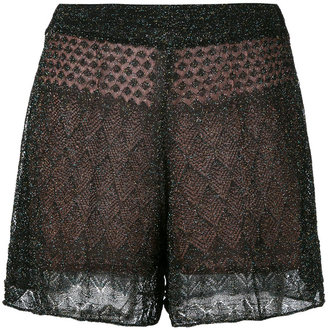 Circus Hotel layered lurex shorts - women - Silk/Cotton/Polyester/Viscose - S