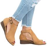 Thumbnail for your product : Soficy Womens Open Toe Ankle Buckle Wedge Sandals Cut Out Cushioned Strap Bootie Boots 39