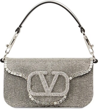 Valentino Garavani Small Letter Shoulder Bag in Silver, Metallic Silver.  Size all.