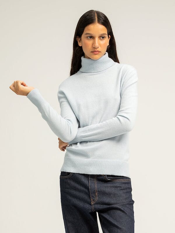 Pure Cashmere NYC Turtleneck Sweater Baby Blue ShopStyle