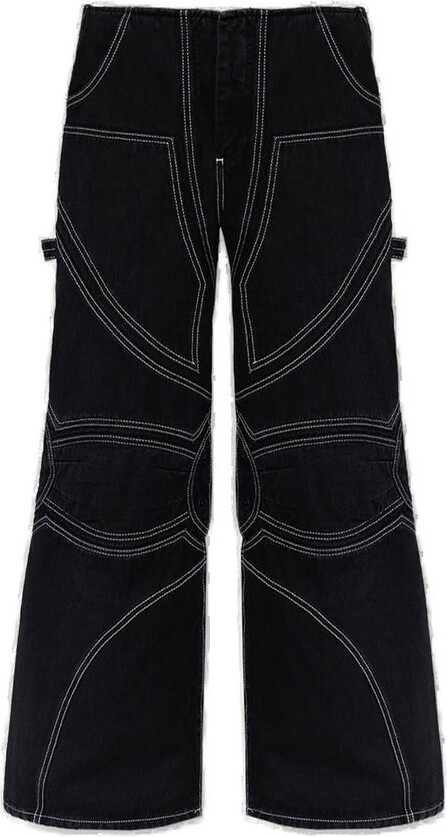 White Jeans Black Stitching | ShopStyle
