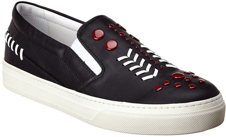 studded slip on shoes