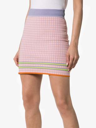 I-Am-Chen High-Waisted Checked Mini Skirt