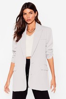 Thumbnail for your product : Nasty Gal Womens Longline V Neck Blazer - Grey - S, Grey