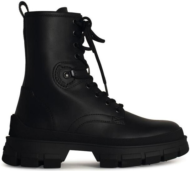 Moncler 'Hevea' Black Matte Leather Ankle Boots