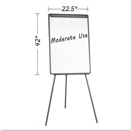 Bi-Silque Visual Communication MasterVision Basic Tripod Melamine Presentation Easel 22 1/2 x 42 White/Black EA2300045