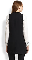 Thumbnail for your product : Alice + Olivia Long Satin-Trim Vest