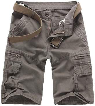WSLCN Mens Military Style Combat Cargo Shorts Cotton (Without Belt) 34