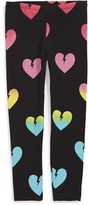 Thumbnail for your product : Flowers by Zoe Heart Print Faux Leather Leggings (Big Girls)