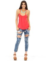 Thumbnail for your product : West Coast Wardrobe Lace Strap Tank in Coral