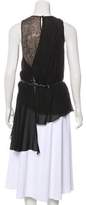 Thumbnail for your product : Halston Lace-Trimmed Asymmetrical Blouse w/ Tags