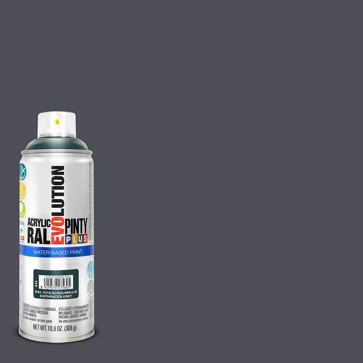 PINTY PLUS Evolution Acrylic 10.9 oz. Gloss Anthracite Grey, Water Base Spray Paint