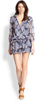 Thumbnail for your product : Joie Amara Silk Chiffon Floral-Print Short Jumpsuit