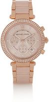 Thumbnail for your product : Michael Kors Parker Swarovski crystal-embellished rose gold-tone watch