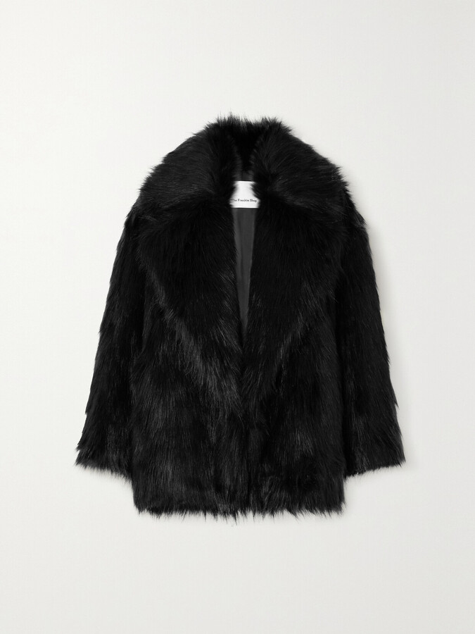The Frankie Shop Fallon Oversized Faux Fur Coat Black ShopStyle