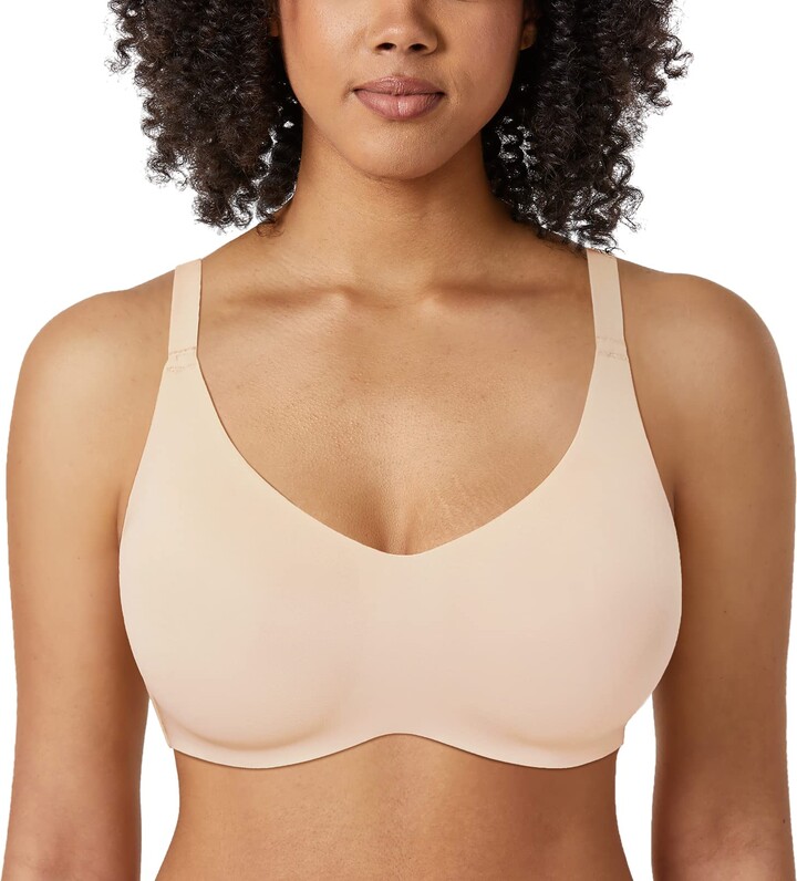 DELIMIRA Women's Underwire Support Full Coverage Plus Size Unlined