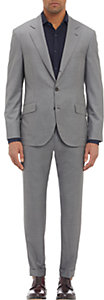 Brunello Cucinelli Men's End-on-End Three-Button Suit-LIGHT GREY