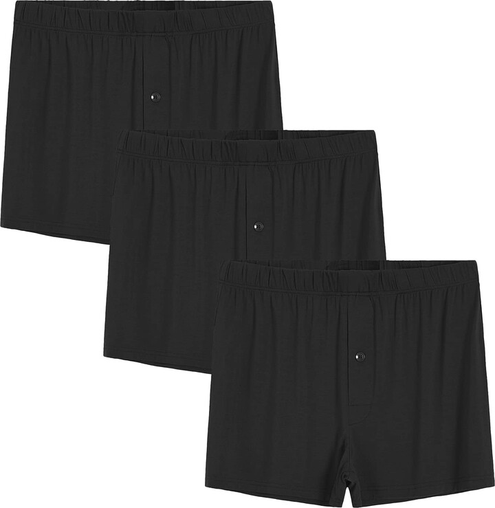 Latuza Men's Bamboo Viscose Underwear Boxer Shorts Trunk Briefs 3 Pack ...