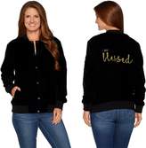 Thumbnail for your product : Peace Love World Velvet Bomber w/ Embroidered Affirmation