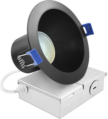 Luxrite 4 Inch LED Recessed Ceiling Light With J-Box 12W 5CCT Selectable 2700K-5000K 1160LM Dimmable Canless Downlight Wet Rated IC Rated ETL Listed