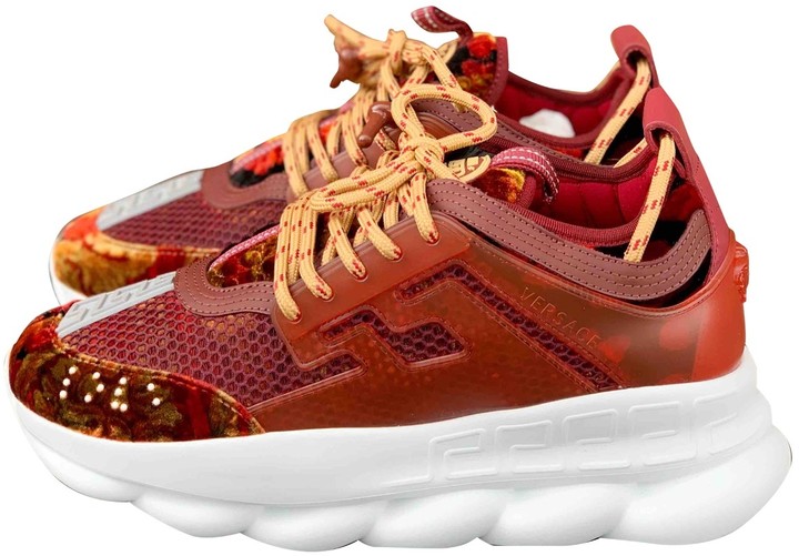 burgundy versace shoes