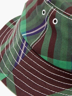 Charles Jeffrey Loverboy Logo-patch Tartan Twill Bucket Hat - Green Multi