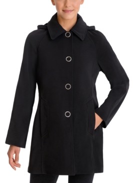 London Fog Single-Breasted Hooded Raincoat - ShopStyle