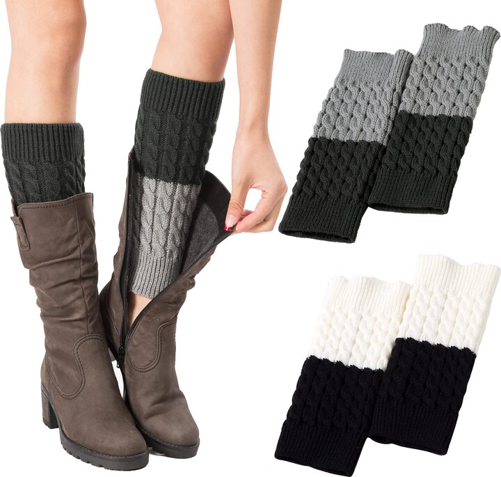 PHOGARY 2 Pairs Winter Warm Boot Cuffs for Women - ShopStyle Socks