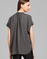 Thumbnail for your product : Vince Top - Silk and Leather