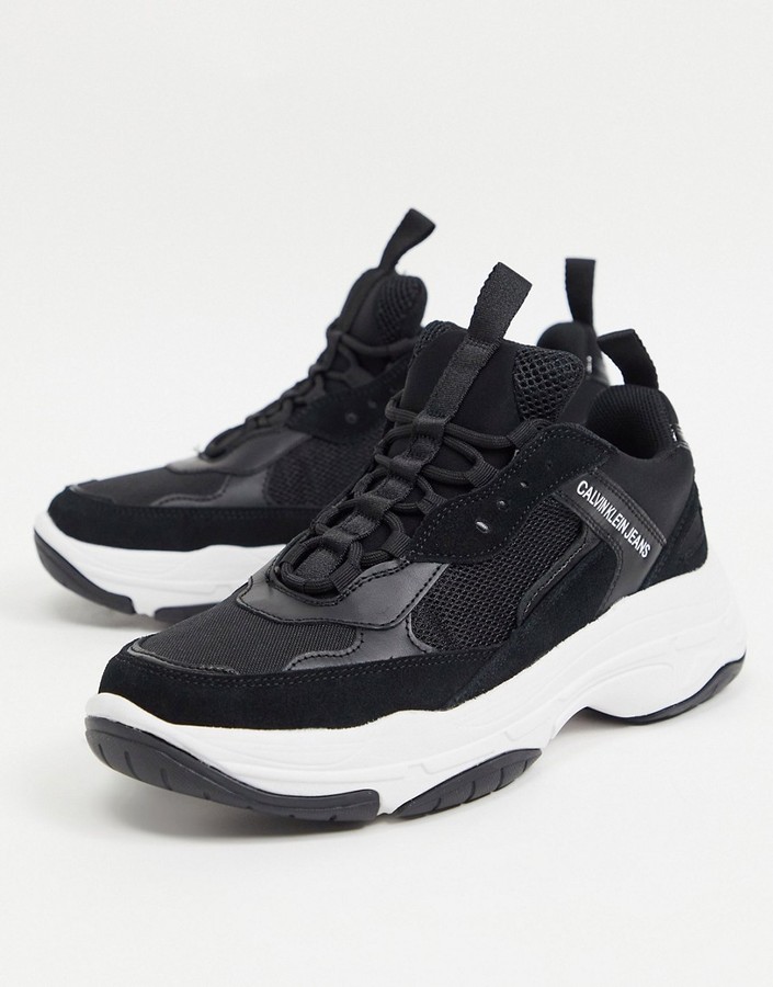 Calvin Klein Jeans marvin sneakers in black - ShopStyle
