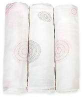 Thumbnail for your product : NEW Muslin wraps in pink/mocha dot (pack of 3) Girl's by Bubbaroo