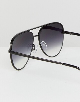 Quay X Love Island High Key Mini aviator sunglasses in black fade