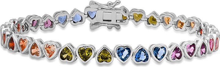 Queen Jewels Multicolor Heart Tennis Bracelet