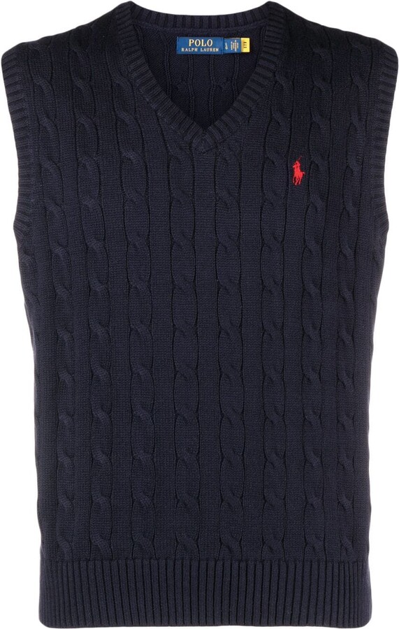 Unisex Cable Knit Sweater Vest in Organic Cotton - Men's Sweaters