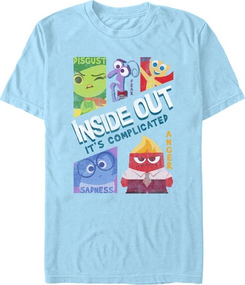 Insideout Men'sInsideOutIt’sComplicatedDistressedT-Shirt-LightBlue-3XLarge