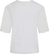 Thumbnail for your product : Sophie Cameron Davies White Cotton Lace Sleeve T-Shirt