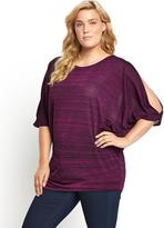 Thumbnail for your product : So Fabulous! So Fabulous Space Dye Batwing Cold Shoulder Tunic