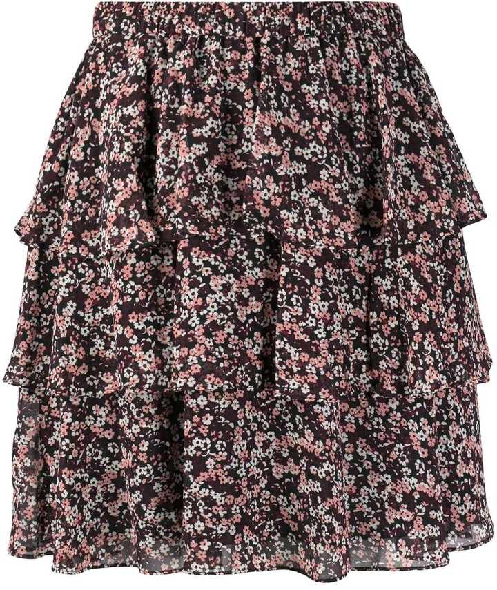 MICHAEL Michael Kors Floral-Print Tiered Skirt - ShopStyle