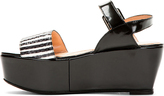 Thumbnail for your product : Robert Clergerie Old Robert Clergerie Black & White Snakeskin Fraks Platform Sandals