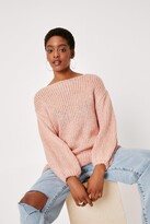 Thumbnail for your product : Nasty Gal Womens Longline Wide Knit Jumper Dress - Pink - S