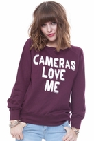 Thumbnail for your product : Local Celebrity Cameras Love Me Erin Sweater in Burgundy