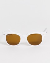 Thumbnail for your product : Ray-Ban 0RB2168 Meteor wayfarer sunglasses in white
