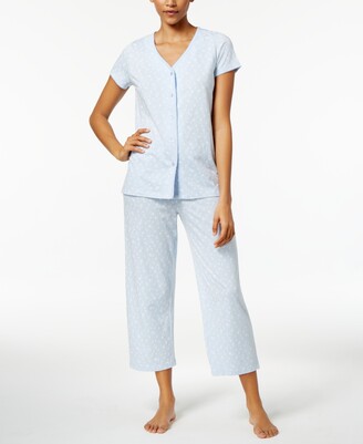 Charter Club Short Sleeve Top and Capri Pant Cotton Pajama Set, Created for  Macy's - ShopStyle