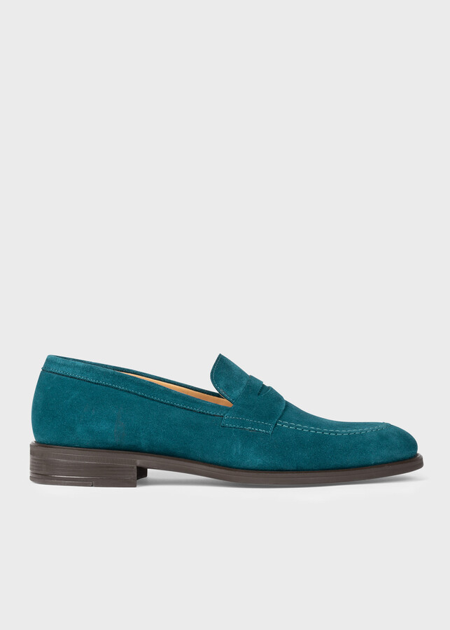 Paul Smith Teal Suede 'Remi' Loafers - ShopStyle