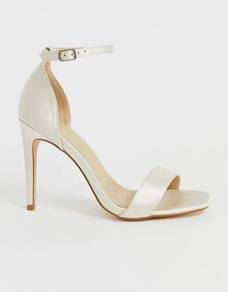 Truffle Collection Truffle Collection wide fit bridal stiletto square toe heeled sandals