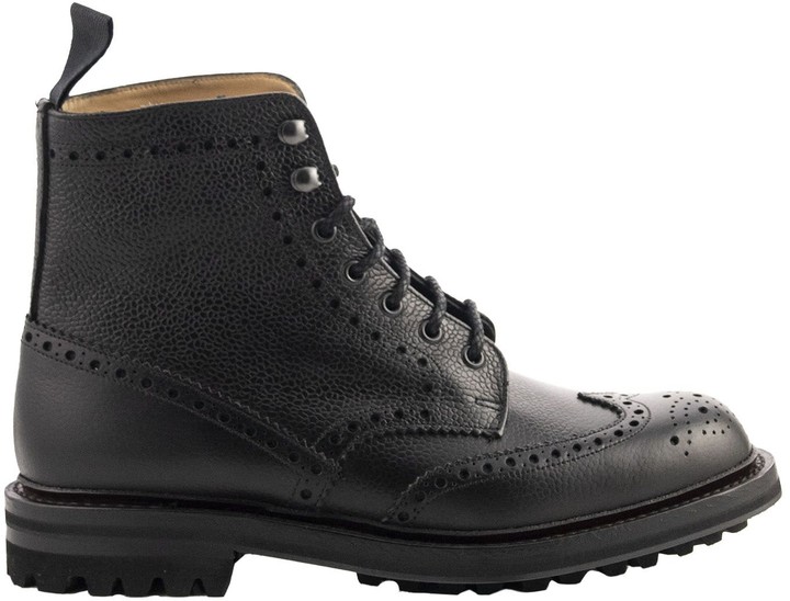brogue black boots