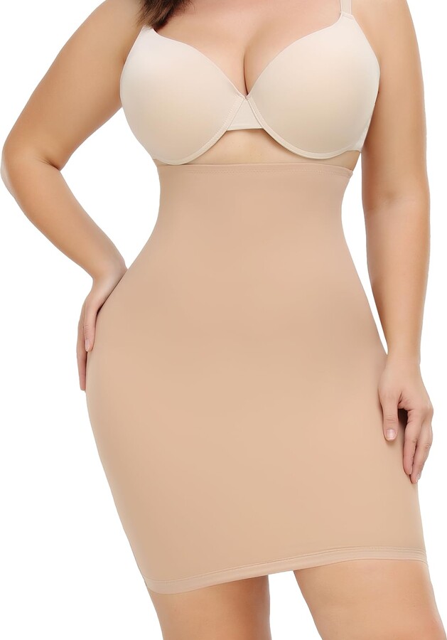 FeelinGirl Women's Full Shaping Body Bodycon Casual Party Tummy Control  Shapewear Dress with Removable Bra for Summer (Black M/L) - ShopStyle
